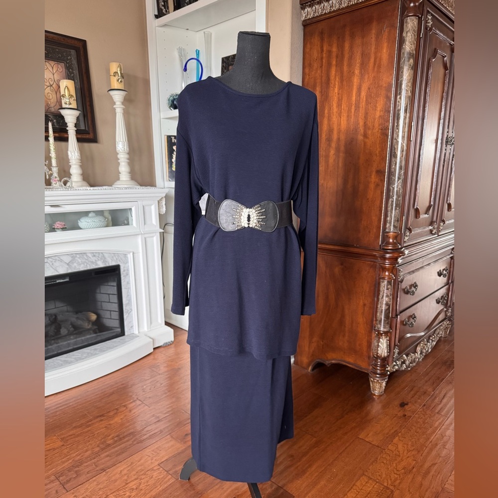 J Jill‎ Navy Blue knit 2 Piece Set